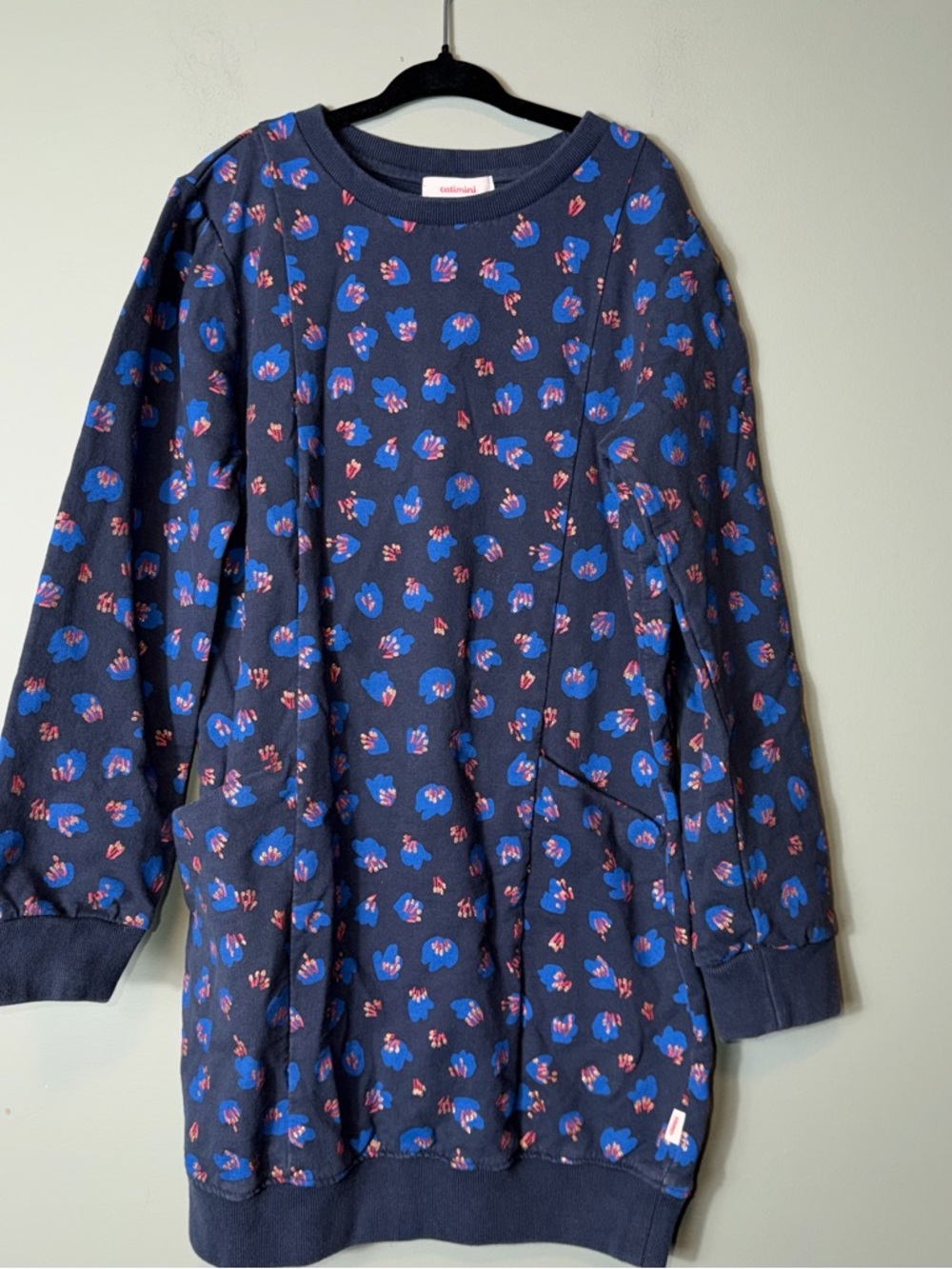 Catimini Navy Blue Floral Print Girls' Casual Dress